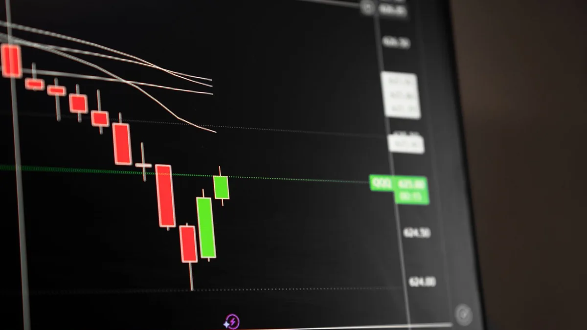 Finansal grafiklerin ve verilerin yer aldığı borsa ekranı